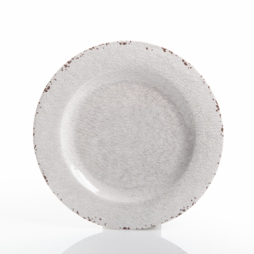 Gibson Studio California Mauna 12 Piece Durable Melamine Dinnerware Set, Ice Perspective: bottom
