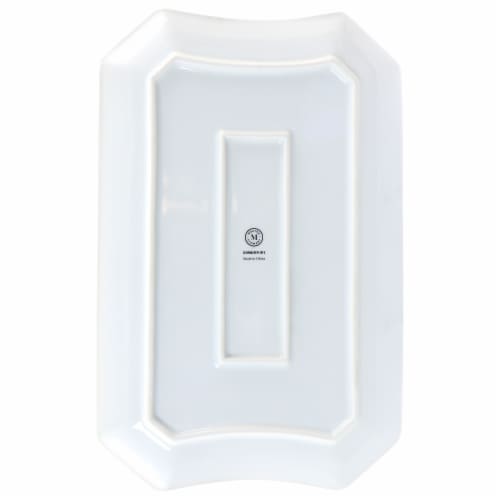 Martha Stewart Botanical Garden Ceramic Serving Platter - White Perspective: bottom