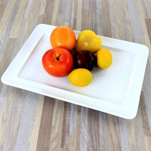 Martha Stewart Ceramic Serving Platter - White Perspective: bottom