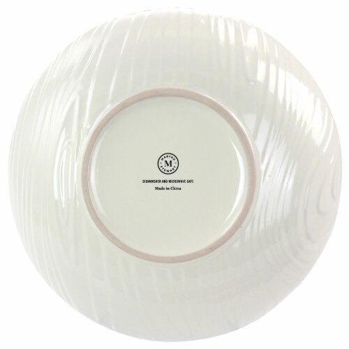 Martha Stewart Wood Pattern Off-White Stoneware Dinner Bowl Set Perspective: bottom