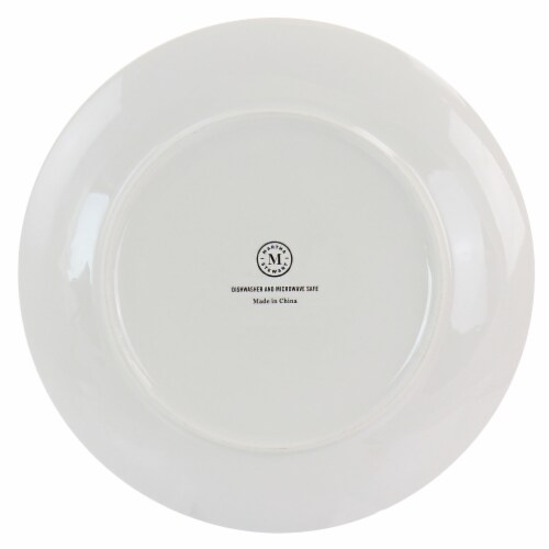 Martha Stewart White Ceramic Floral Dinnerware Set Perspective: bottom
