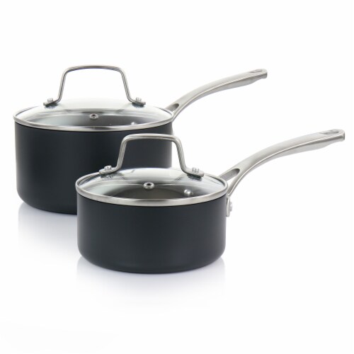 Martha Stewart Matte Black Nonstick Hard Aluminum Cookware Set Perspective: bottom