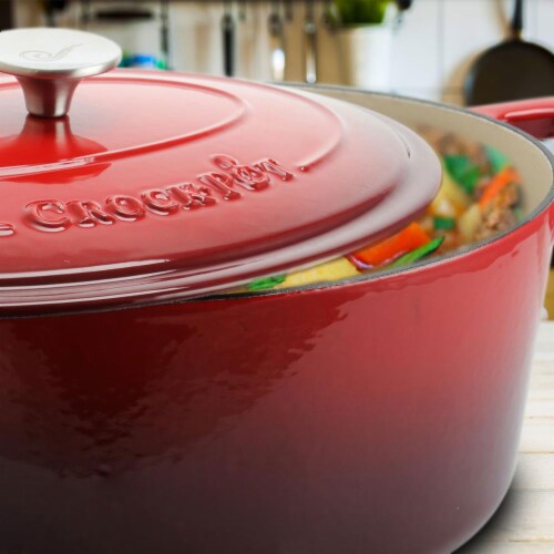 Crock-Pot 7 Quart Round Enamel Cast Iron Covered Dutch Oven Slow Cooker,  Blue, 1 Piece - Kroger