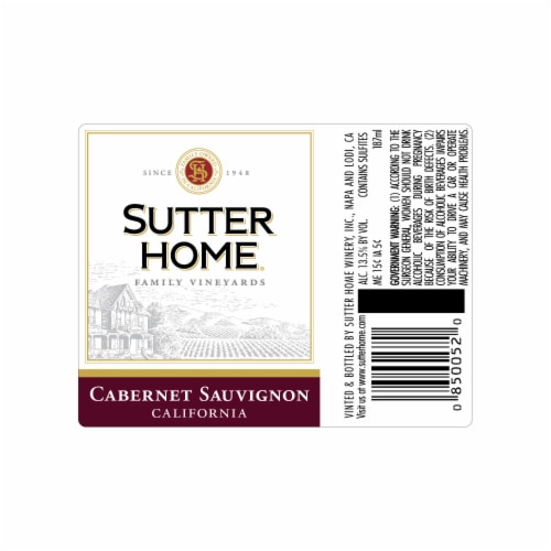 Sutter Home® Cabernet Sauvignon Red Wine Perspective: bottom