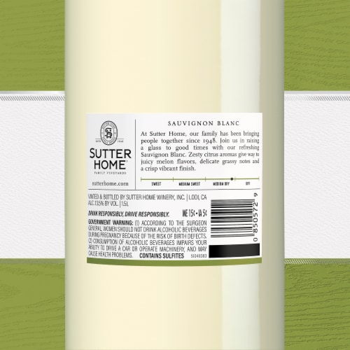 Sutter Home® Sauvignon Blanc White Wine Perspective: bottom