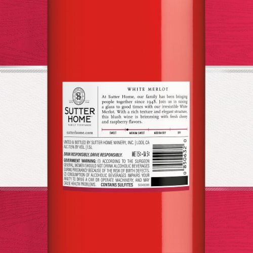 Sutter Home® White Merlot California Blush Wine Perspective: bottom