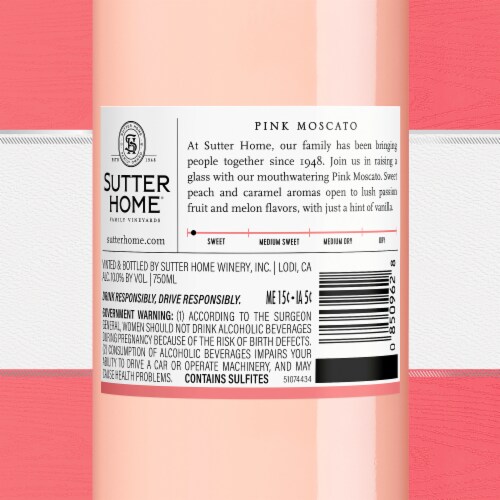 Sutter Home Pink Moscato California Pink Wine Perspective: bottom