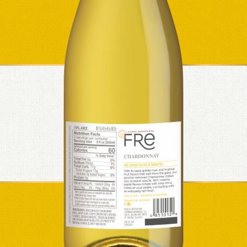 FRE Alcohol-Removed Chardonnay White Low Calorie Non Alcoholic Wine Perspective: bottom