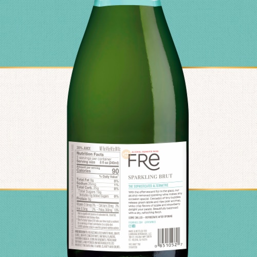 FRE Alcohol-Removed Sparkling Brut Low Calorie Non Alcoholic Wine Perspective: bottom