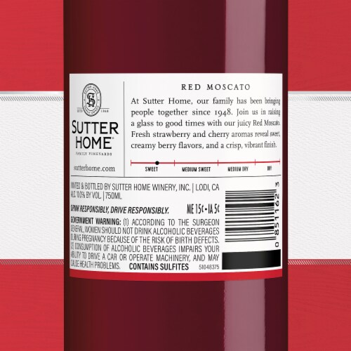 Sutter Home Red Moscato California Red Wine 750 ml Perspective: bottom