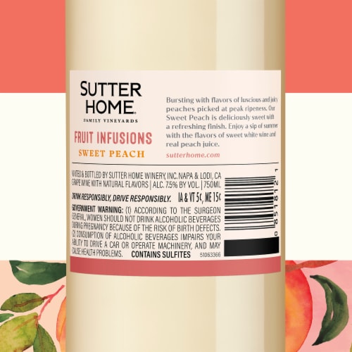 Sutter Home Fruit Infusions Sweet Peach California White Wine 750 ml Perspective: bottom
