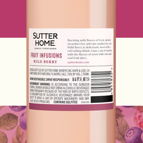 Sutter Home Fruit Infusions Wild Berry California White Wine Perspective: bottom