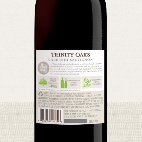 Trinity Oaks Cabernet Sauvignon California Red Wine 750 ml Perspective: bottom