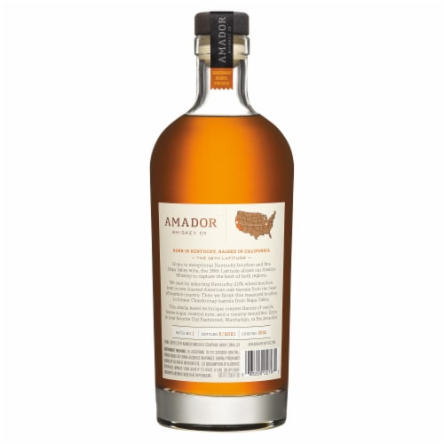 Amador Whiskey Co. Double Barrel Chardonnay Finished Kentucky Bourbon Whiskey Perspective: bottom