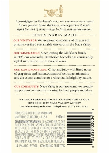 Markham Vineyards Sauvignon Blanc California White Wine Perspective: bottom