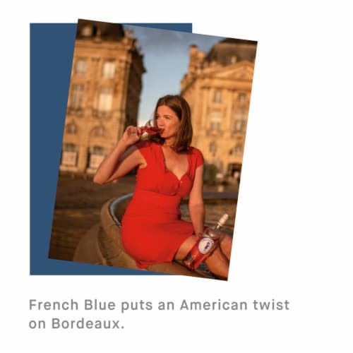 French Blue Brut Rose Sparkling France Wine Perspective: bottom