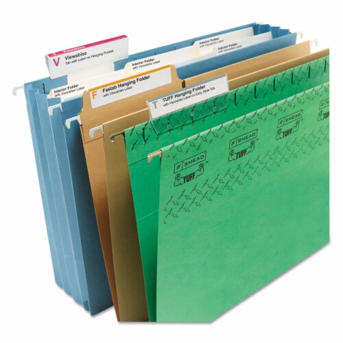 Smead Viewables Hanging Folder Tabs and Labels Refill 3 1/2 Inch Assorted 100/Pack 64910 Perspective: bottom