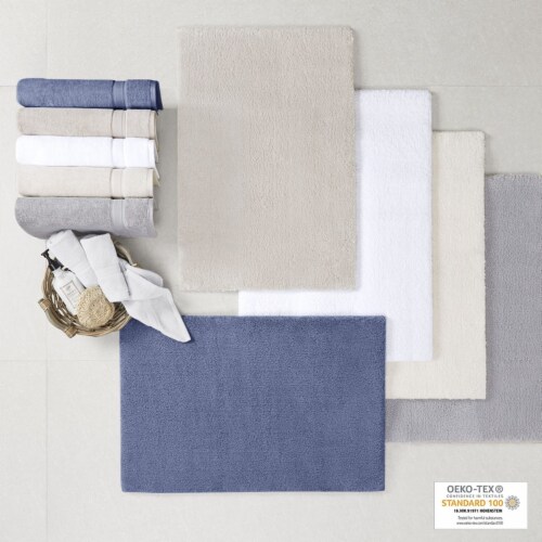 Madison Park Marshmallow Bath Rug Taupe 20x24 Perspective: bottom