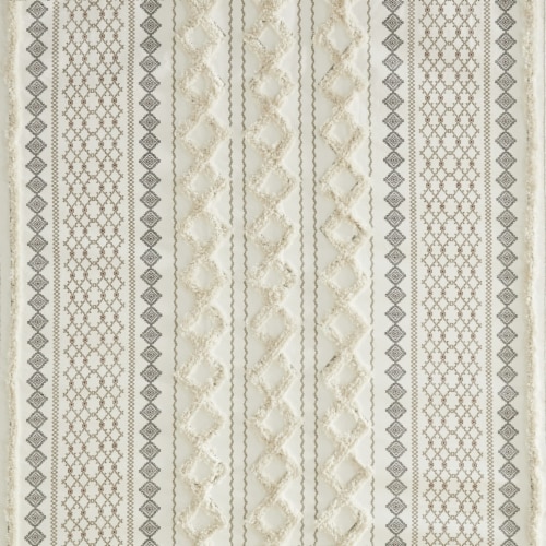INK+IVY Imani Tufted Chenille 100% Cotton Shower Curtain, Ivory - 72x72 Perspective: bottom