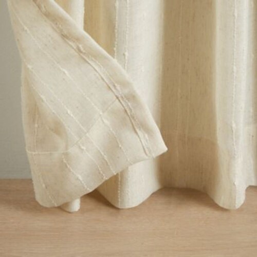 Bed Bath & Beyond Deandra Striped 84-Inch Sheer Window Curtain Panel- Natural Perspective: bottom