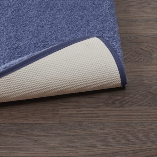 MADISON PARK SIGNATURE Glam Polyester Bath Rug with Navy Finish MPS72-479 Perspective: bottom
