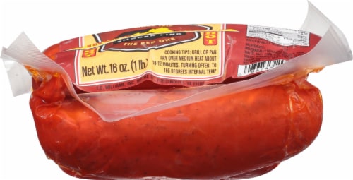T. O. Williams Virginia Smoked Link Hot Sausage Perspective: bottom