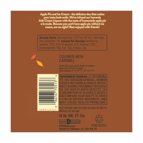 Baileys™ Apple Pie Irish Cream Liqueur Perspective: bottom