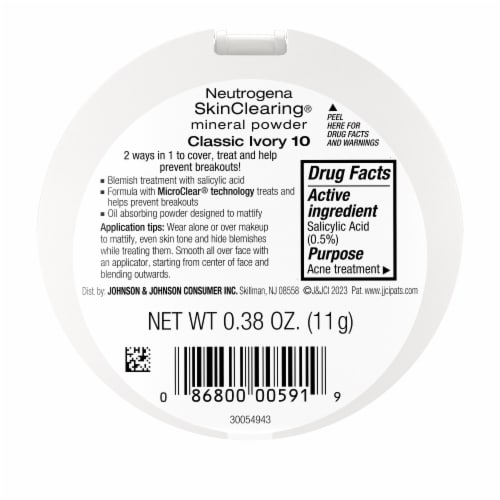 Neutrogena Skinclearing Pressed Acne Powder, Classic Ivory 10 Perspective: bottom