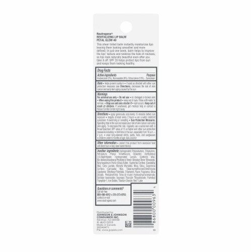 Neutrogena Revitalizing and Moisturizing Tinted Lip Balm with Broad Spectrum SPF 20 Petal Glow 40 Perspective: bottom