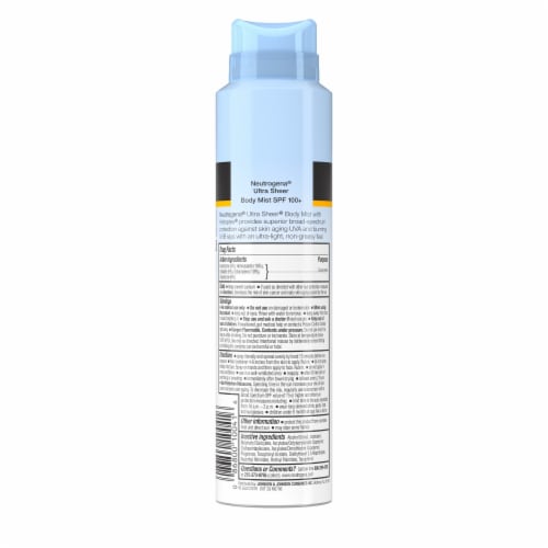 Neutrogena Ultra Sheer Lightweight Sunscreen Spray, SPF 100+ Perspective: bottom