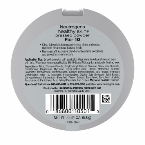 Neutrogena Healthy Skin Pressed Makeup Powder Compact with Antioxidants & Pro Vitamin B5 10 Fair Perspective: bottom