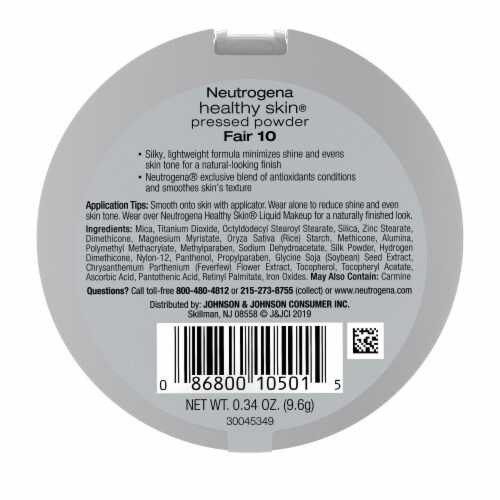 Neutrogena Healthy Skin Pressed Makeup Powder Compact with Antioxidants & Pro Vitamin B5 10 Fair Perspective: bottom