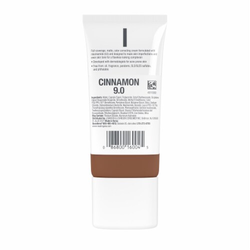 Neutrogena Clear Coverage Flawless Matte CC Cream with Niacinamide Fragrance Free Cinnamon Perspective: bottom