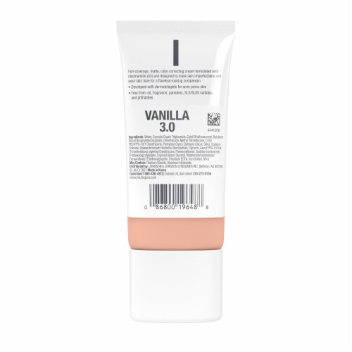 Neutrogena Clear Coverage Flawless Matte CC Cream Oil Free & Fragrance Free Vanilla Perspective: bottom