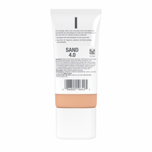 Neutrogena Clear Coverage Flawless Matte CC Cream with Full-Coverage Oil Free & Fragrance Free Sand Perspective: bottom