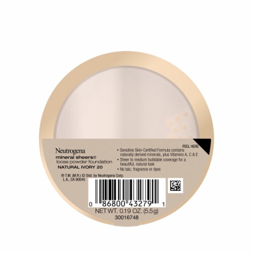 Neutrogena Mineral Sheers Lightweight Loose Powder Makeup Foundation 20 Natural Ivory Perspective: bottom