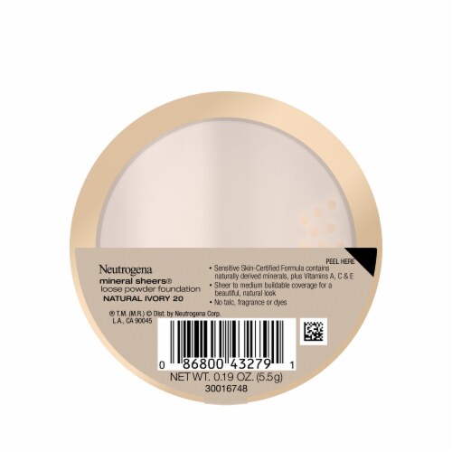 Neutrogena Mineral Sheers Lightweight Loose Powder Makeup Foundation 20 Natural Ivory Perspective: bottom