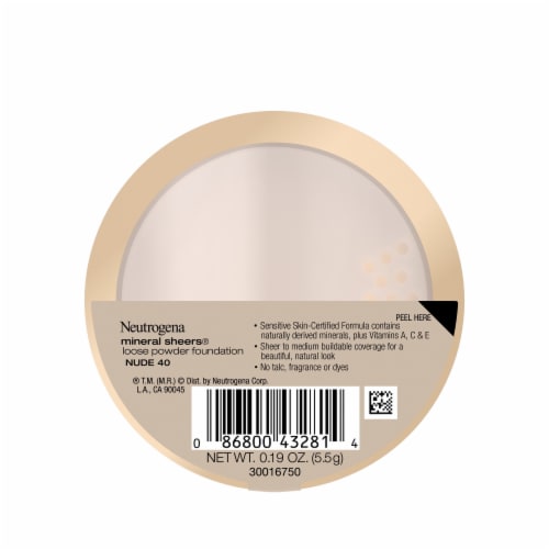 Neutrogena Mineral Sheers Lightweight Loose Powder Makeup Foundation with Vitamins A, C, & E Nude 40 Perspective: bottom