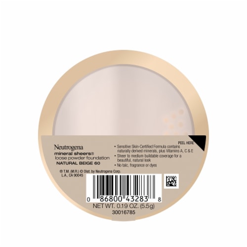Neutrogena Mineral Sheers Lightweight Loose Powder Makeup Foundation, Natural Beige 60 Perspective: bottom