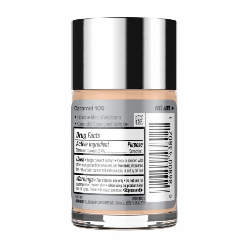 Neutrogena Healthy Skin Liquid Makeup Foundation with Broad Spectrum SPF 20 Sunscreen 105 Caramel Perspective: bottom