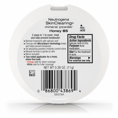 Neutrogena Skinclearing Mineral Acne Face Powder, Honey 85 Perspective: bottom