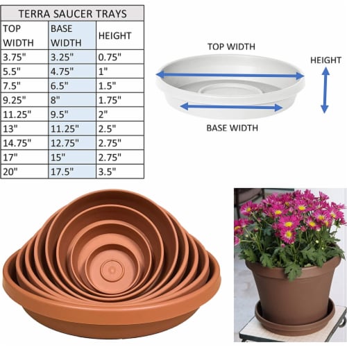 Bloem STT1683 11-16 in. Terra Plant Saucer Tray for Planters, Pebble Stone Perspective: bottom