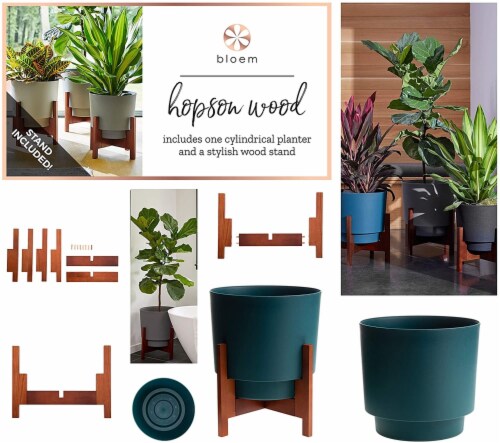 Bloem 7008945 10 in. Planter Hopson, Green Perspective: bottom
