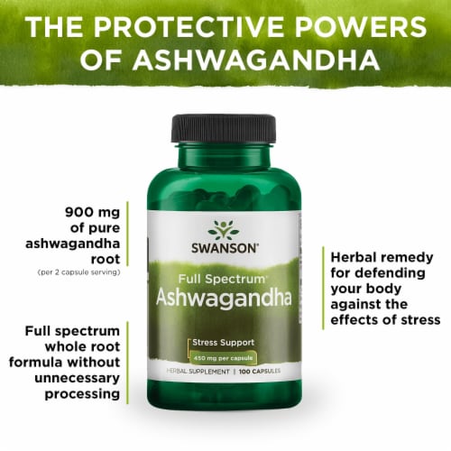 Swanson Ashwagandha 450 mg 100 Capsules, 100 Count Kroger