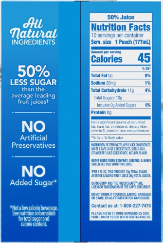 Capri Sun Refreshers Very Berry Punch Juice Drink Blend Pouches Perspective: bottom