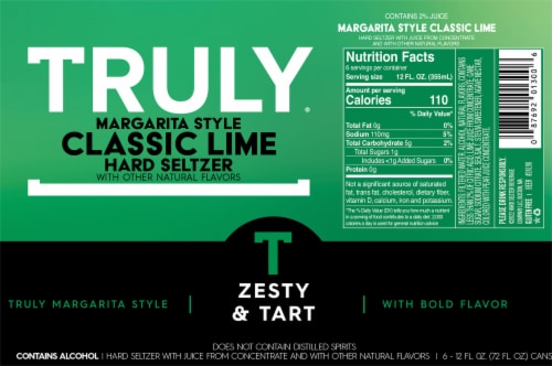 TRULY Classic Lime Margarita Style Hard Seltzer Perspective: bottom