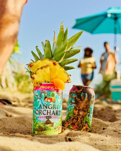 Angry Orchard Tropical Fruit Hard Cider Beer Perspective: bottom