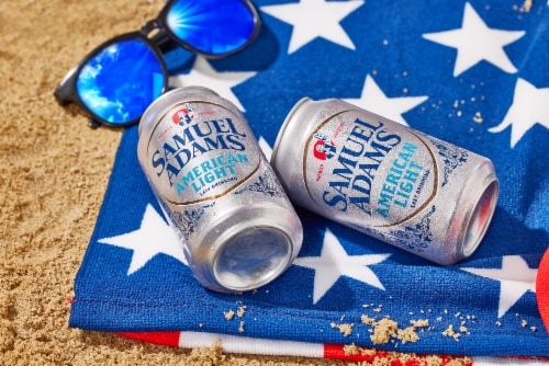 Samuel Adams American Light Lager Beer Perspective: bottom