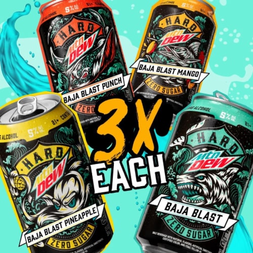 Hard MTN Dew Baja Blast Variety Pack Perspective: bottom