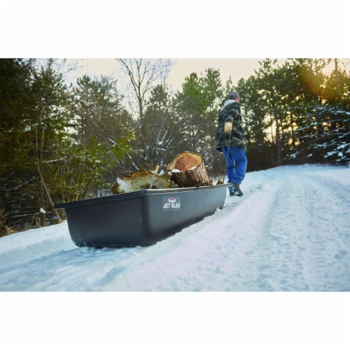 Shappell Laker JS1 Jet Molded Polyethylene Ice Fishing Snow Sled with Runners - Black Perspective: bottom